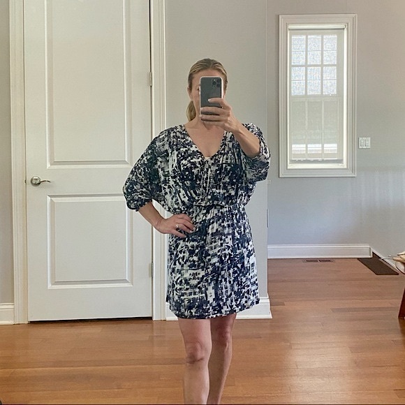 PARKER mini dress w/ elastic waist and snap v-neck - Picture 2 of 10